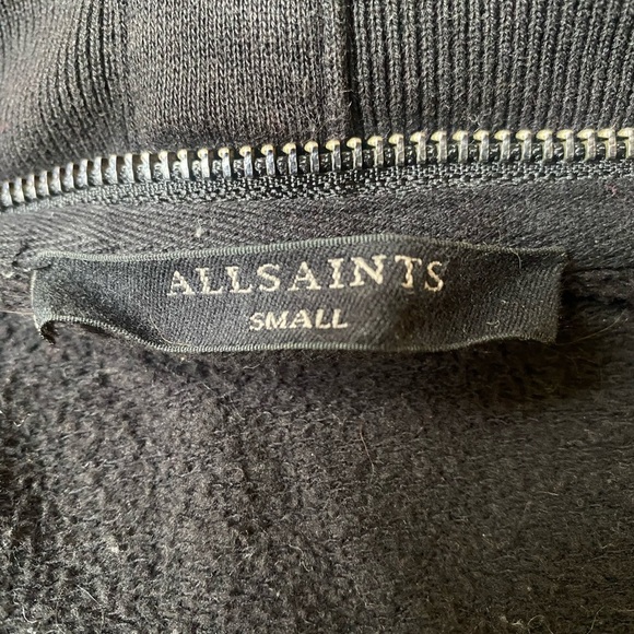All Saints Dahlia Cascade Zip Collar Cardigan Blavk Black Size Small - Picture 7 of 10